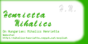 henrietta mihalics business card